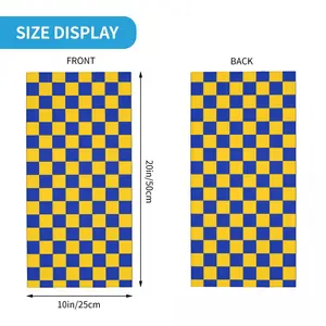 Bandana multiúso unisex, máscara facial, lenço, bandana, corrida, tabuleiro de xadrez, xadrez, amarelo e azul, polainas de pescoço 8 principais vendas cachecol verde e amarelo - №3