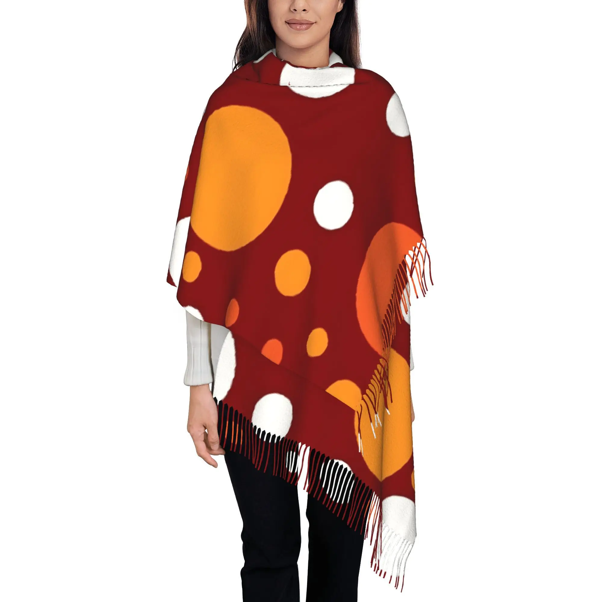A Single Piece of a Soft And Cozy Polka Dot Scarf, Perfect for Autumn, Winter, And Spring, Ideal for Outdoor Activities, Travel