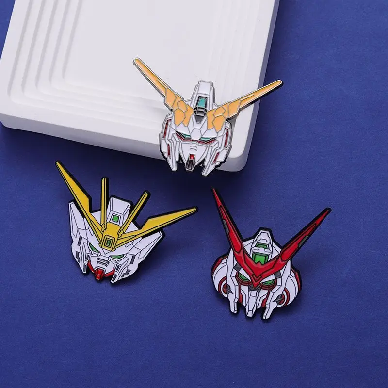 Broche de aleación de Robot periférico de Anime Gundam, colección de insignias de personajes creativos personalizados, adornos de regalo, 8 piezas