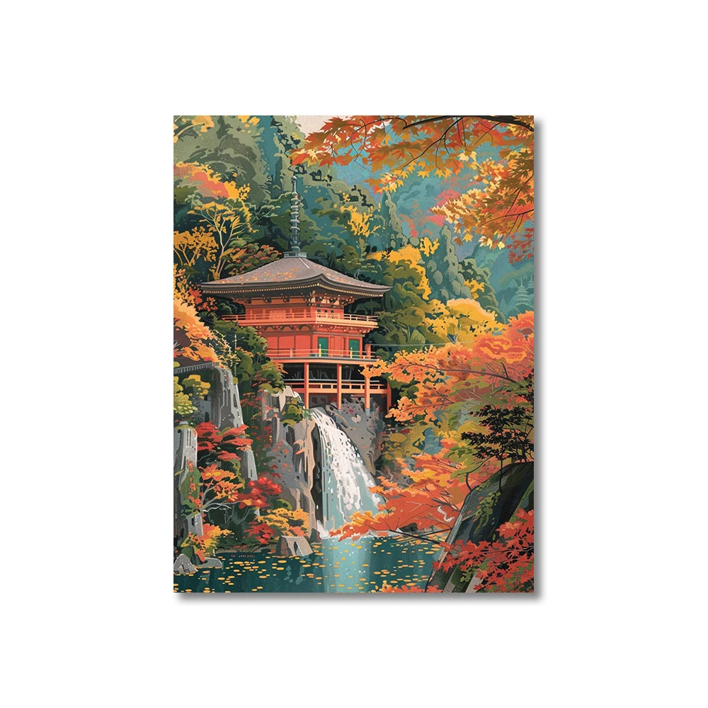 خمر هيروشي يوشيدا مستوحاة المشارك التقليدية اليابانية قرية المشهد حائط لوح رسم الفن غرفة المعيشة ديكور المنزل