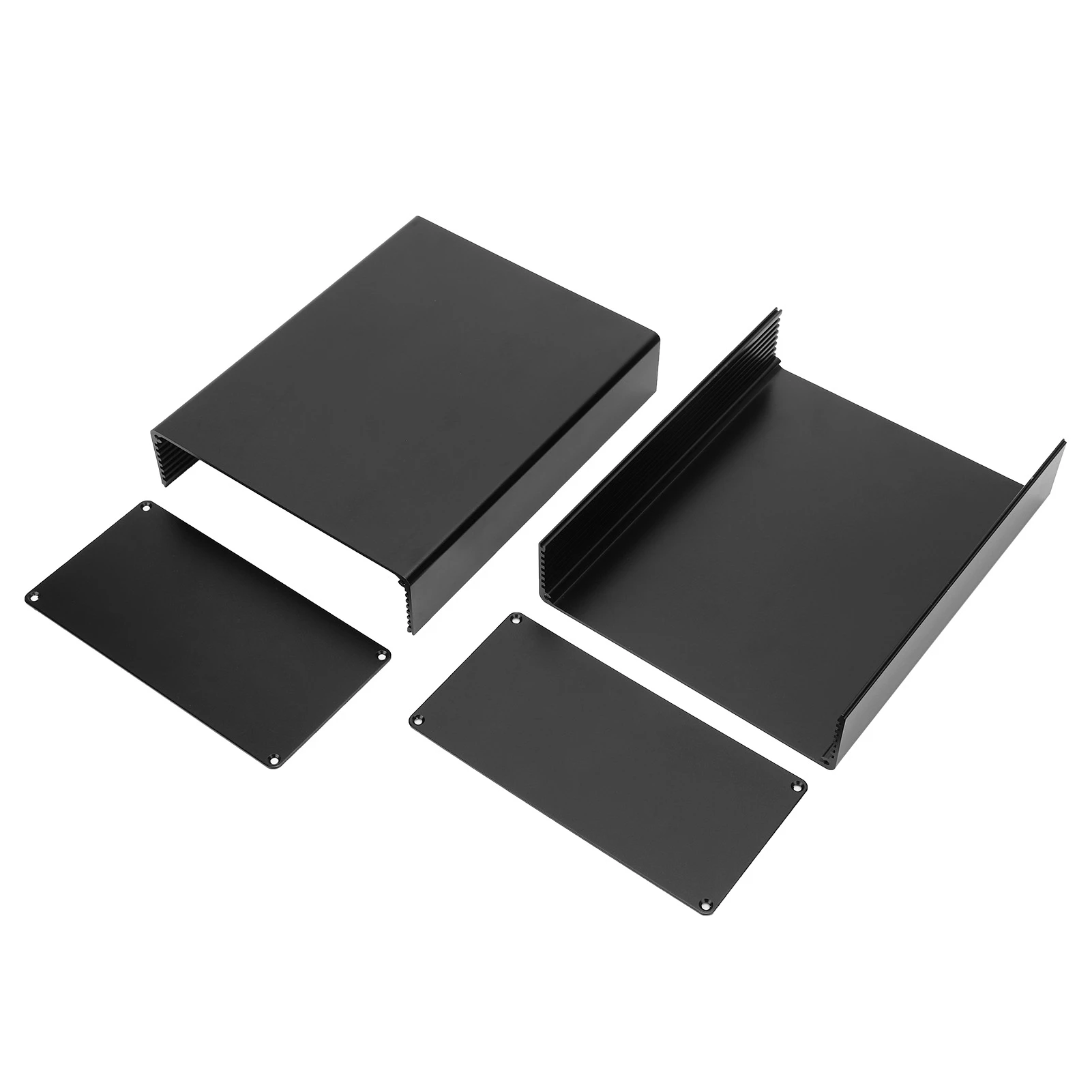 Project Box Enclosure Case Split Type Aluminum Alloy Housing for Circuit Board Industrial EquipmentBlack