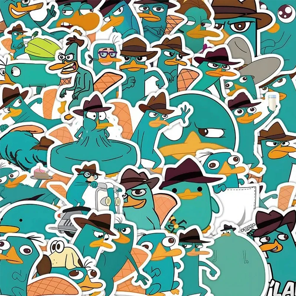 

10/30/50pcs Cute Disney Phineas and Ferb Perry the Platypus Stickers for Kids Waterproof DIY Laptop Phone Car Kawaii Anime Decal