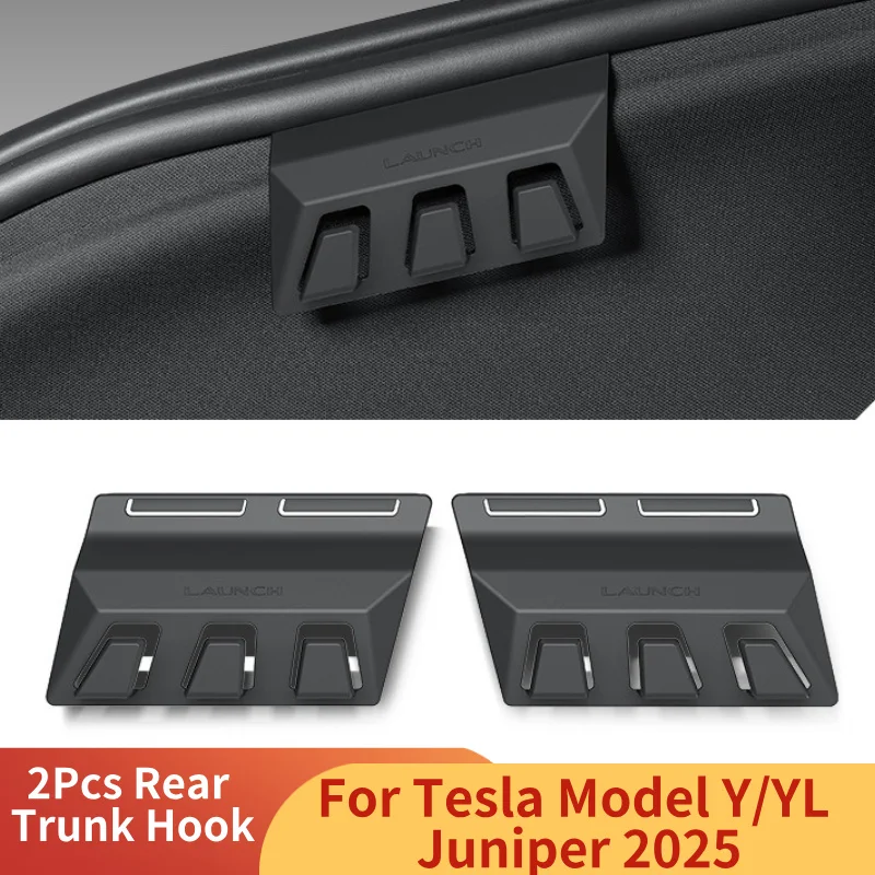

2 шт. задние крючки для багажника для Tesla Model Y/YL Juniper 2025, боковой монтаж, скрытый крючок для хранения, держатель из АБС-пластика, аксессуары для интерьера автомобиля