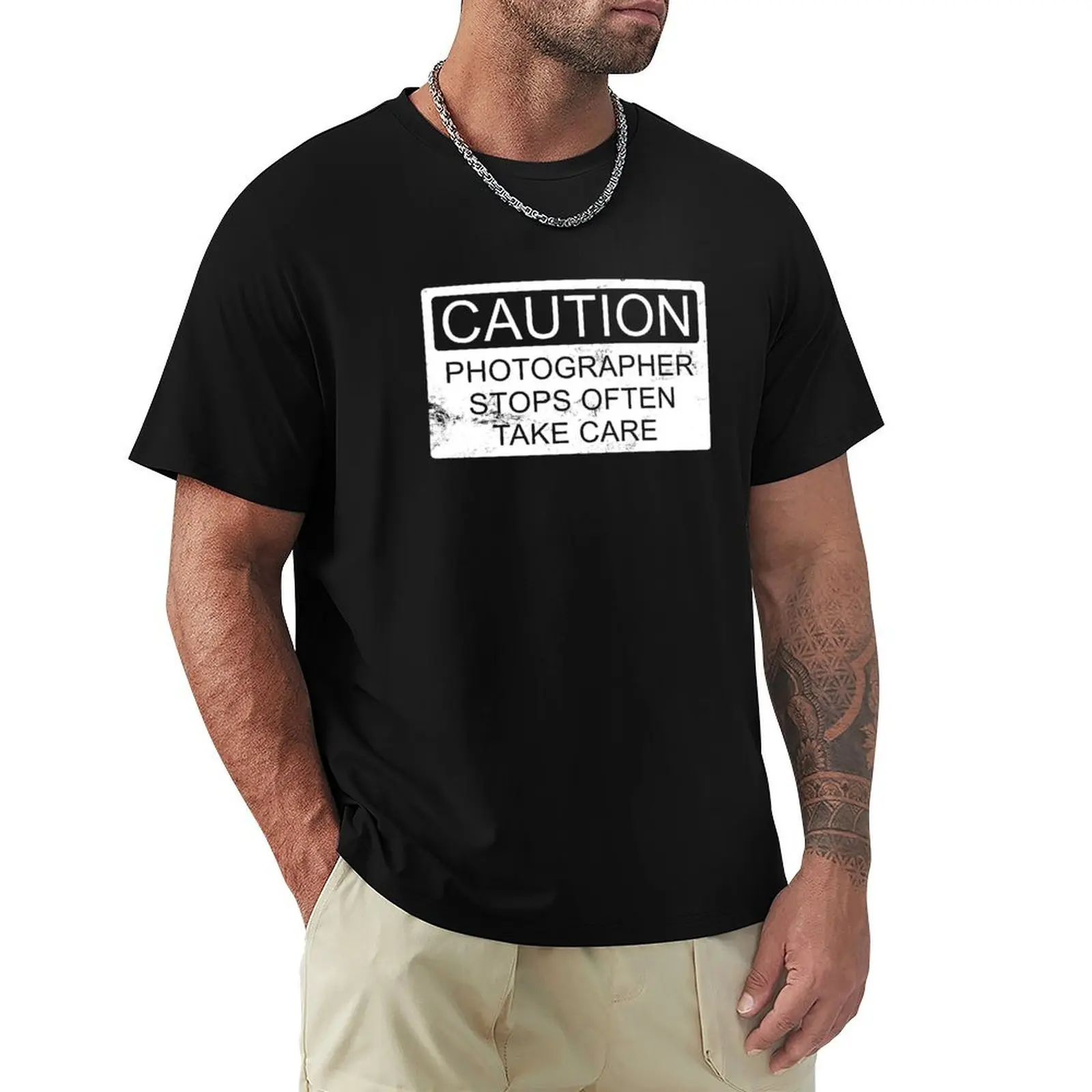 Photographer Stops Often T-Shirt Big Size Short Sleeve Casual Top