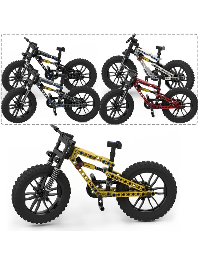 AliExpress wishiot MOC Mountain Bike Model Building Blocks With Shock Absorber Arm +Chain Boys Assembled Off-road Bicycle Ornament Bricks Toys Gift
