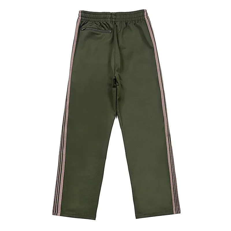 Military Green Logo Embroidery Side Edge Weaving Casual Pants Men Woman Straight Cylinder Fashion Wide Legs Trousers