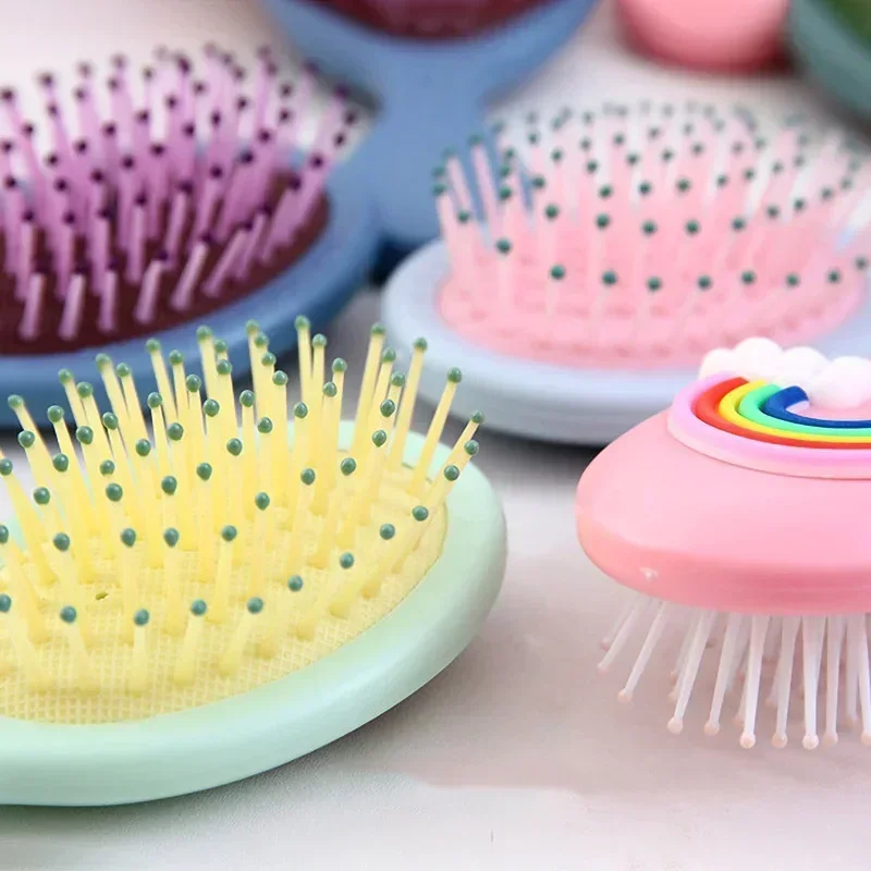 Mini Portable Small Massage Untangling Hairbrush Cute Cartoon Air Cushion Anti-screw Hair Brush Comb for Girls Things Care Tools