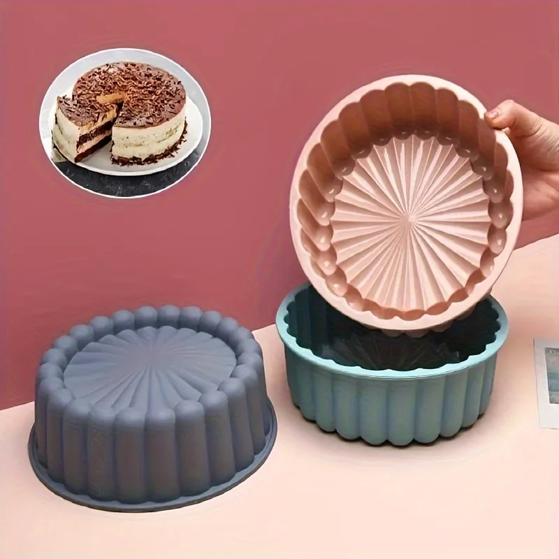 Molde de pastel de silicona antiadherente, molde de pastel Circular de 100 pliegues, molde de pastel de pollo de girasol para cocina y hogar, herramienta para hornear