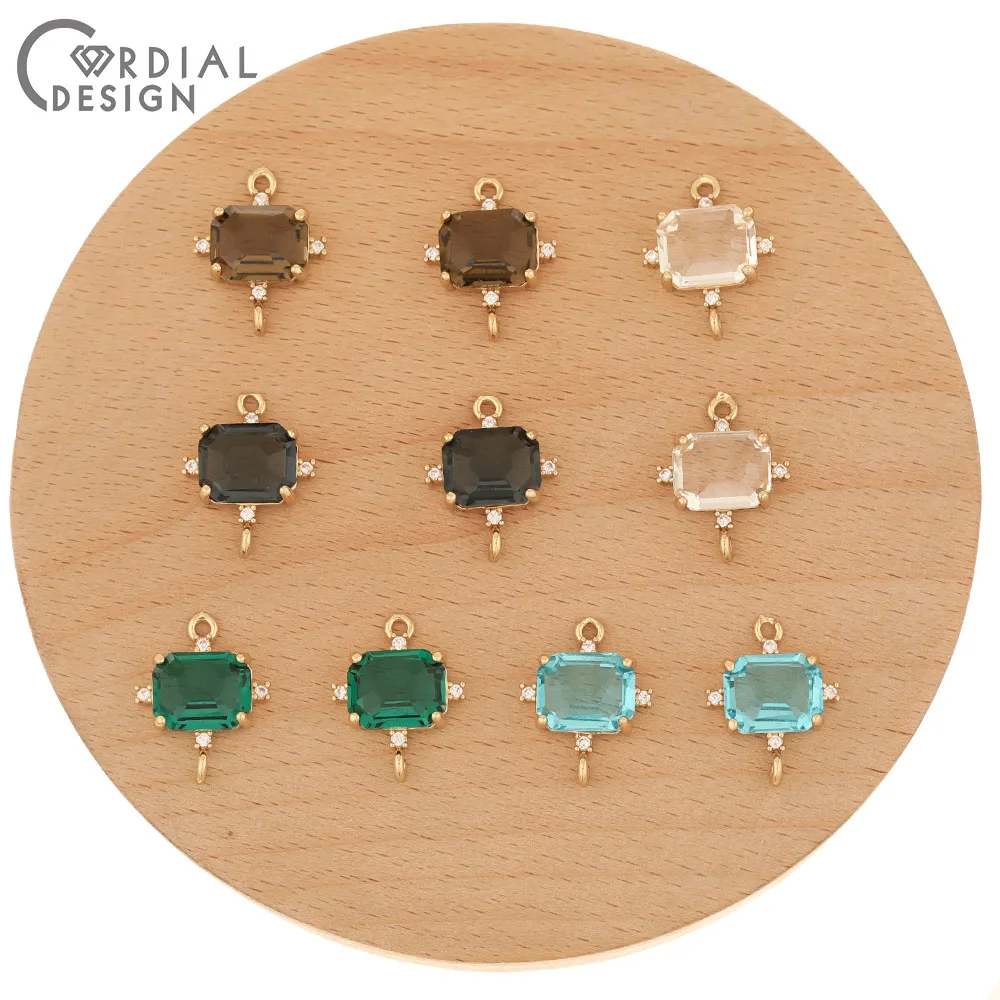 

Cordial Design 50Pcs 14*18MM Jewelry Accessories/Crystal Connectors For Bracelet/CZ Charms/DIY Making/Hand Made/Earring Findings