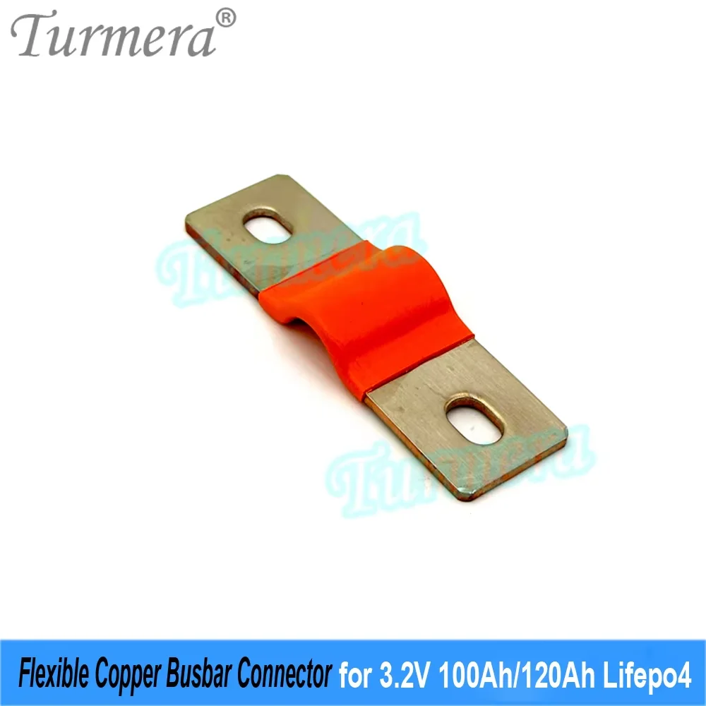 Turmera-Connecteur de batterie flexible en cuivre, barre omnibus, trou à trou, 50mm, 2mm, 300A, utilisation en 3.2V, 100Ah, 120A, 12V, Lifepo4 24.com