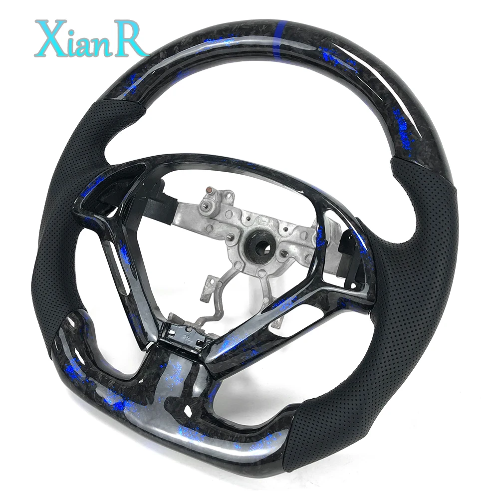 

Изготовленный на заказ темно-синий руль из кованого углеродного волокна в спортивном стиле для Infiniti G35 G37, аксессуары для салона автомобиля