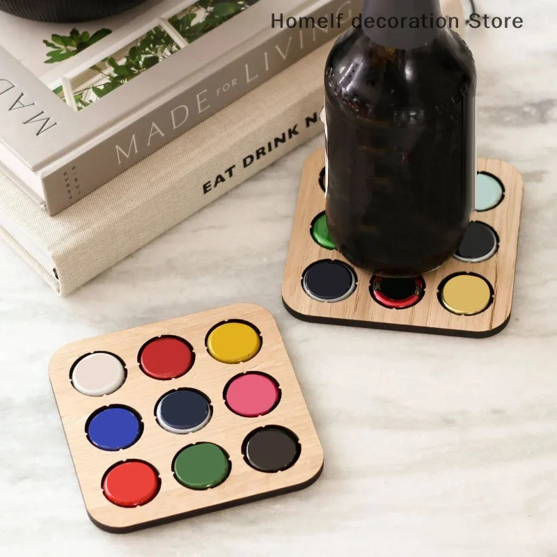 Beer Cap Collector Coaster Unique Beer Bottle Cap Display Rustic Beer Cap Coaster Display Set For Men Cave Decor Dad Gifts