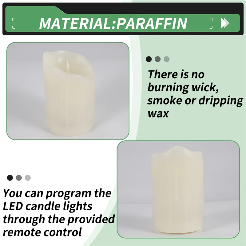 

A70P LED Candles, Flickering Flameless Candles,Rechargeable Candle, Real Wax Candles With Remote Control