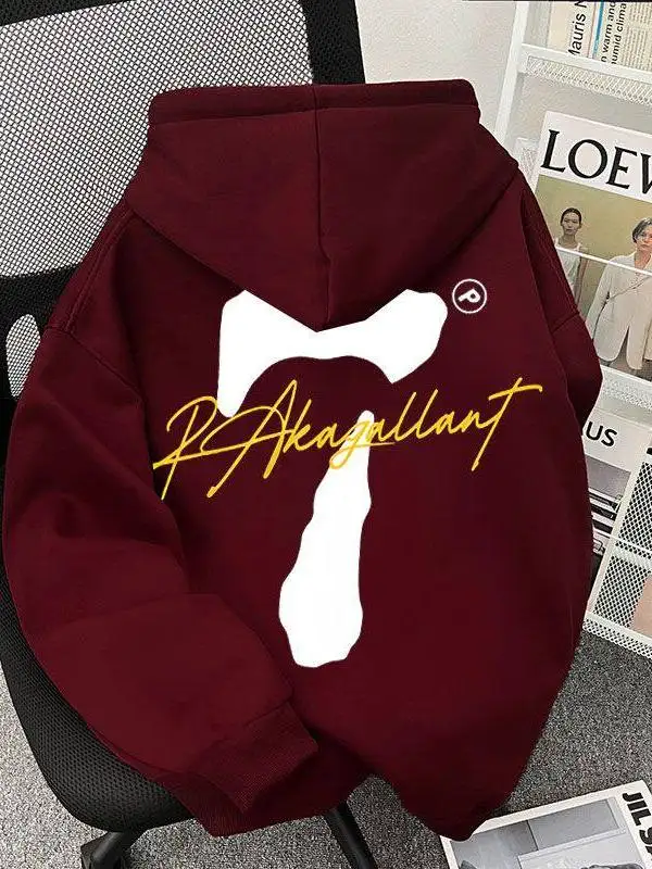 

Large Size American Trendy Brand Digital Print Pure Cotton Hoodie Unisex Spring Autumn Loose Fit Hooded Sweatshirt Top