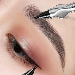 2 Forks Liquid Eyebrow Pencil Lasting Waterproof Microblading 2Point Eyeliner Lower Eyelash Makeup Brow Enhancers Tattoo Pencil