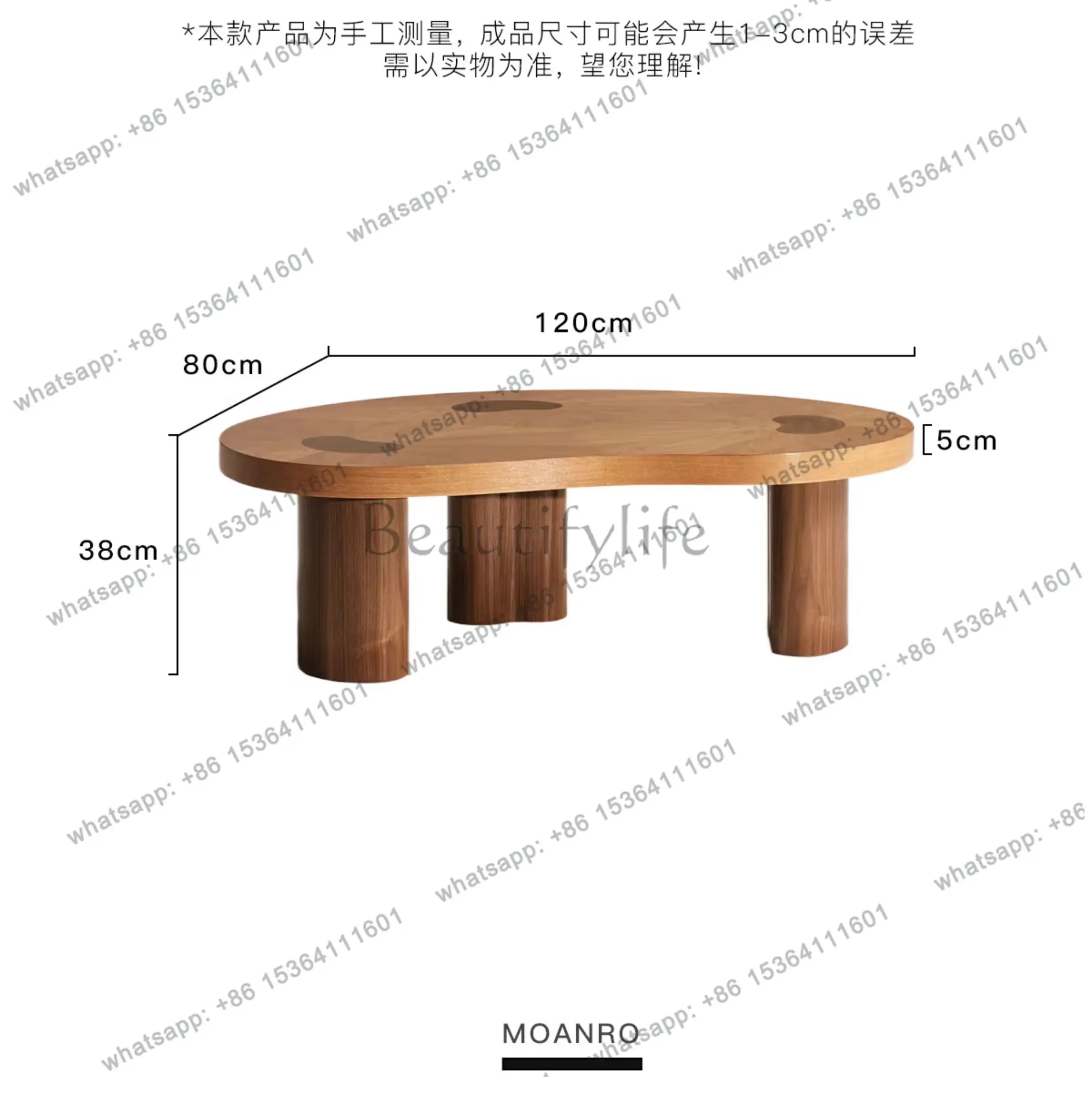 French coffee table medieval special-shaped oak solid wood Italian minimalist small coffee table