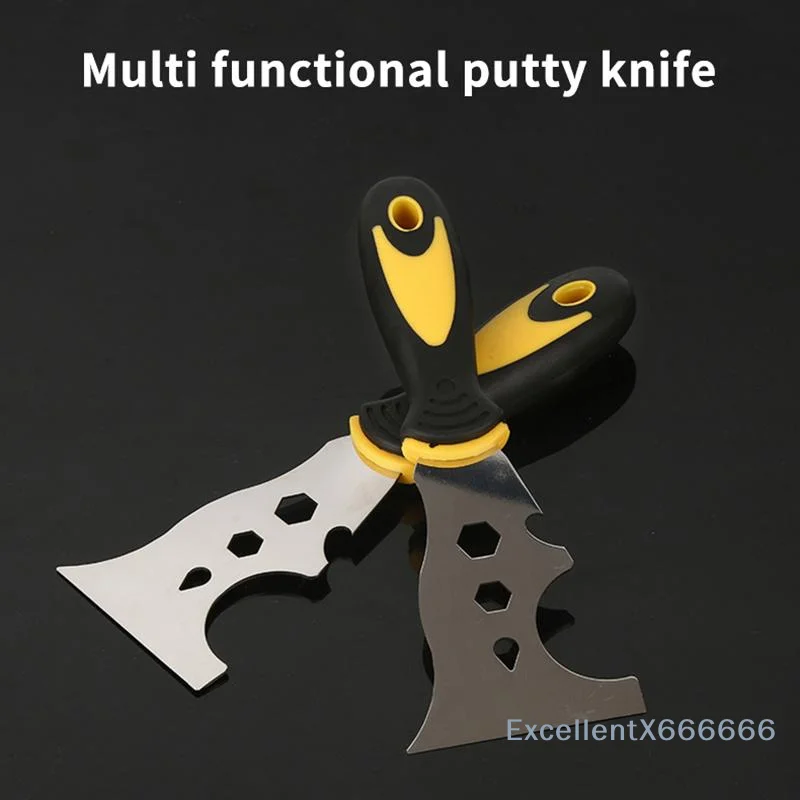 Professional Putty Knife Scraper Thickened Stainless Steel Blade Non-Slip Handle for Painters Contractors Home Repair DIY Tasks