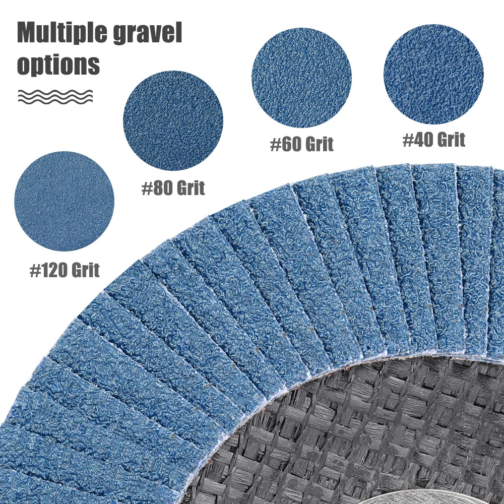 XCAN 1 قطعة 125 مللي متر أقراص رفرف مسطحة طحن عجلات طاحونة زاوية صغيرة اكسسوارات الرملي أقراص لتلميع الخشب المعدني