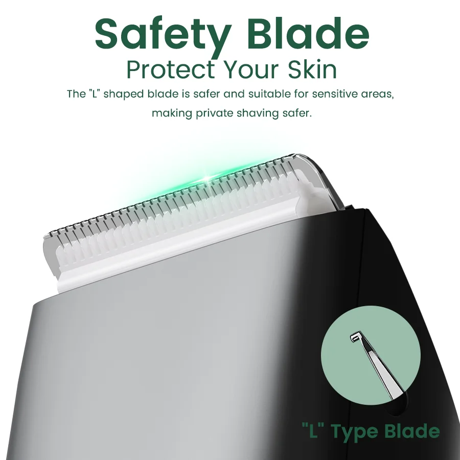 Men's Electric Groin & Body Shaver - Waterproof Dual Head Trimmer Kit w/ LED Light & Foil Blades