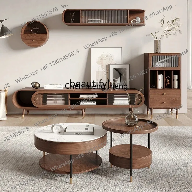 new ZqNordic Oval Storage Coffee Table, TV Cabinet Unit, Modern Minimalist Tea Table, Living Room, Home ss 26