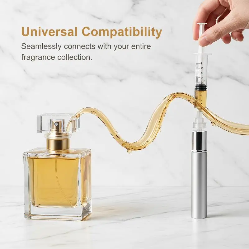 Clear Syringe Perfume Dispenser Accurate Refill Conversion Head BPA-Free Portable for Home Travel Perfume Filling