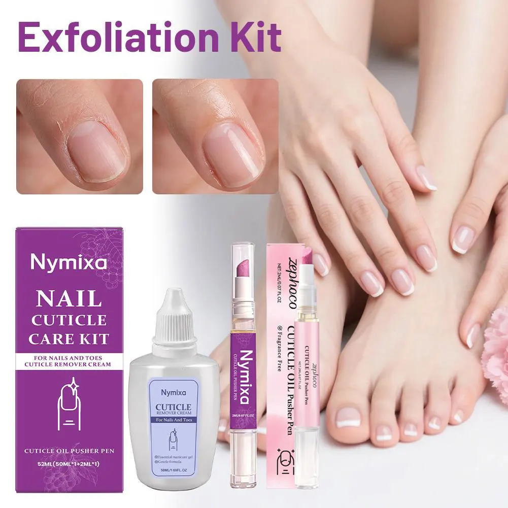 Nail Cuticle Care Kit,Nail Soften Oil Cuticle Remover for Gel Overgrown Cuticles Soften Eliminating Exfoliant for Nails Manicure