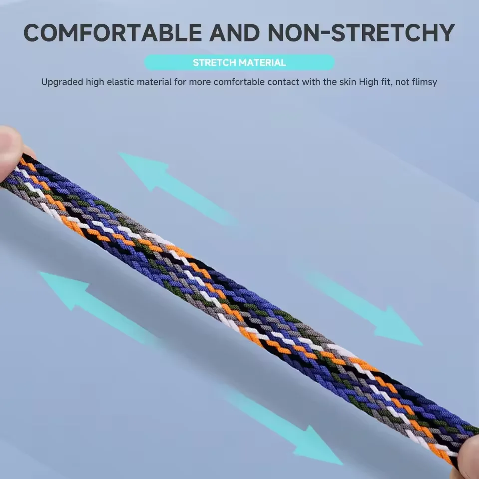 حزام نايلون لساعة هواوي GT5 Pro 46 مللي متر حلقة مضفرة مشبك المظلة قابل للاستبدال كوريا لساعة سامسونج 7 6 5 4 معصمه