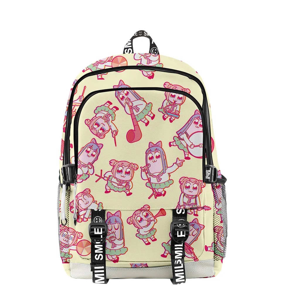 Pop Team Epic Anime Pop and Pipi Zipper Backpack Adult Kids School Bag Unique Daypack 2023 New Japan Manga Unisex Traval Bag