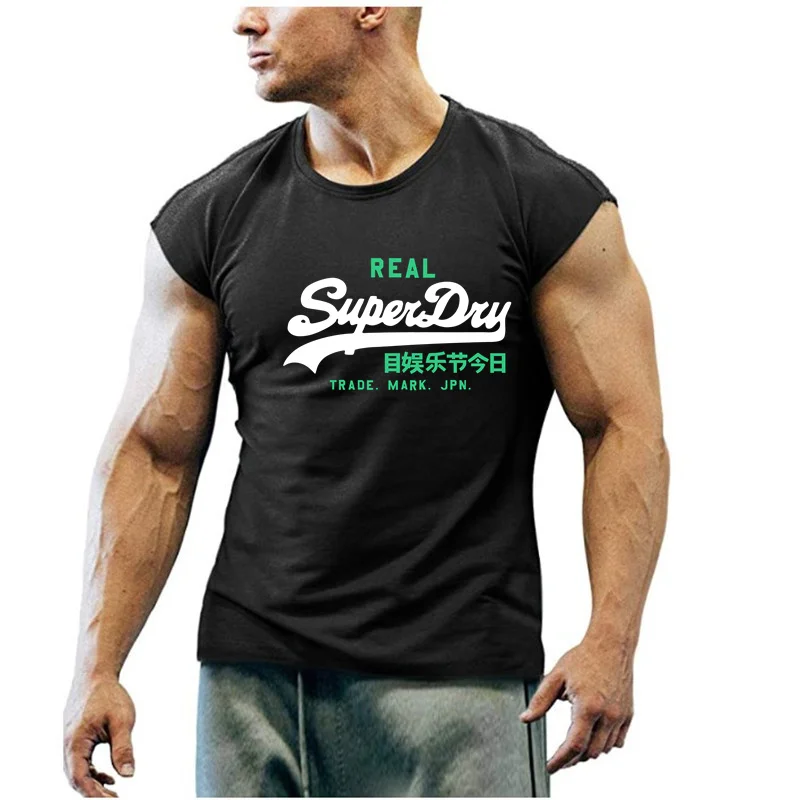 Gym T Shirt Sleeveless Sports Fitness Oversize T-shirt Men Training Exercise T-shirt Gym Crossfit Tees Gym T-shirts Man