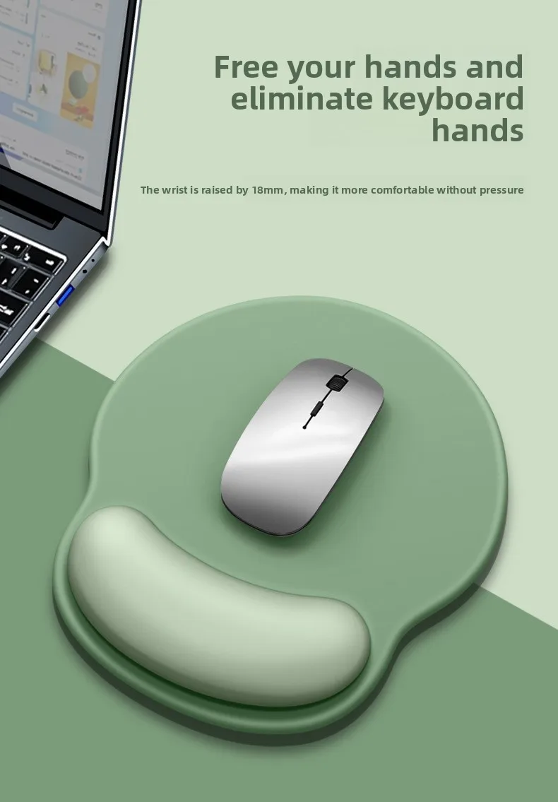 Farbblock-Silikon-Handgelenkauflage Mauspad Ergonomische Schreibtischunterlage für Büro und Gaming 20 Zweifarbige Optionen – Detail 5
