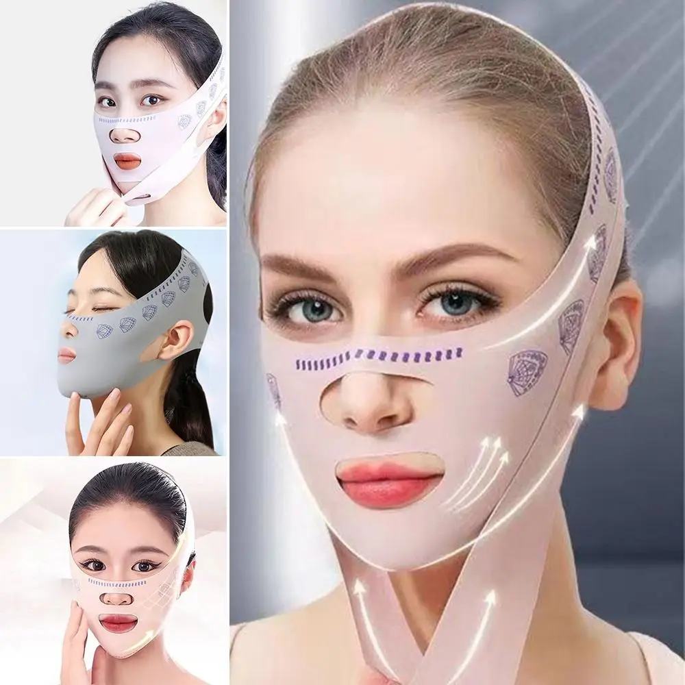 Máscara para o Sono Facial Respirável para Mulheres, Alça Elástica Emagrecedora, Máscara para o Chin Up, Cuidados com a Pele, Máscara Ajustável em Linha V, Nova