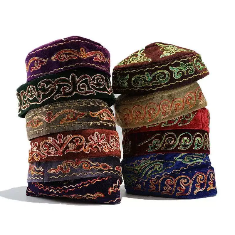 Muslim Caps For Men Colthing Cotton Hat Turkey Kufi Islamic Kippah Jewish Dubai Arab Autumn Winter 03652