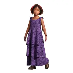 African Dresses for Kids Girls Traditional clothes Africa Print Bazin Riche Cute Kids Party Dress WYT833