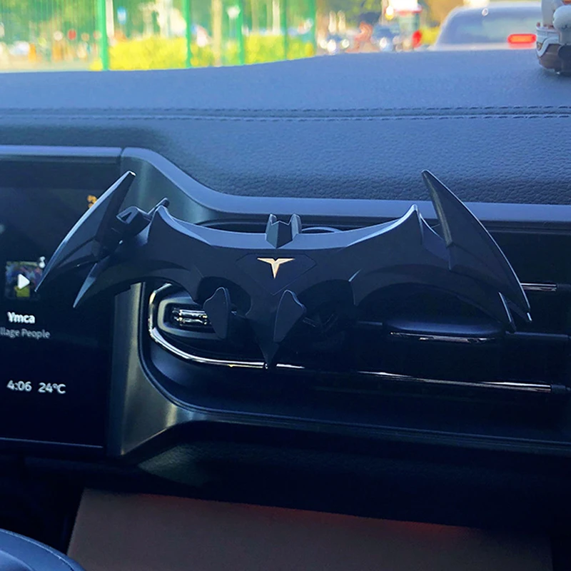 Bat-shaped Gravity Buckle Type Car Phone Holder Air Outlet Navigation Support Frame Suitable For All 4-6.5 Inch Devices