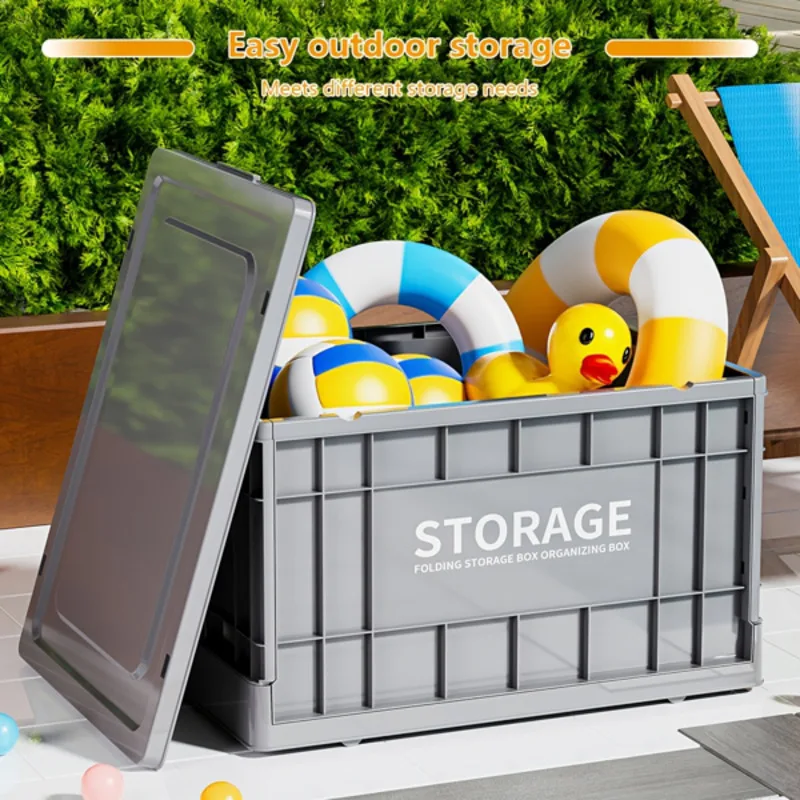 Almacenamiento plegable apilable de los tapas 44L para la organización al aire libre que acampa con las ruedas y los totalizadores