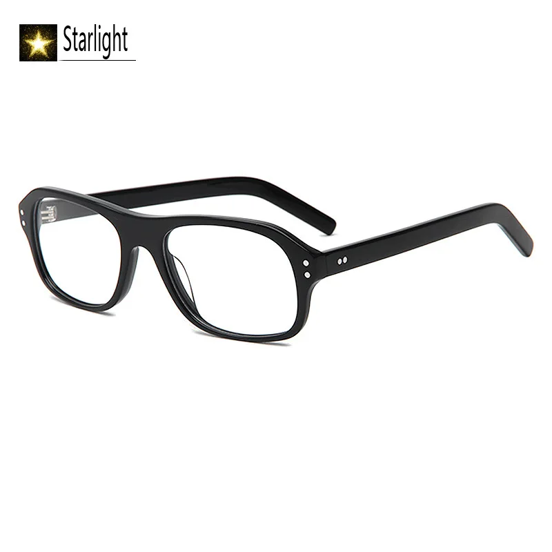 Thin Square Acetate Black Glasses Frames Women Y2K Optical Eyewear Men Reading Eyeglasses Frame Myopia Prescription Retro 143mm