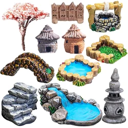 Miniature Landscape Fairy Garden Accessories Mini Lighthouse Water Well Bridge Cottages Ornament DIY Miniature Garden Decorarion