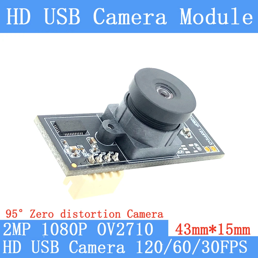 43mm*15mm 1080P Full HD Zero Distortion Mini CCTV Camera High Speed USB Webcam Module 120fps 60FPS 30FPS Linux UVC Surveillance