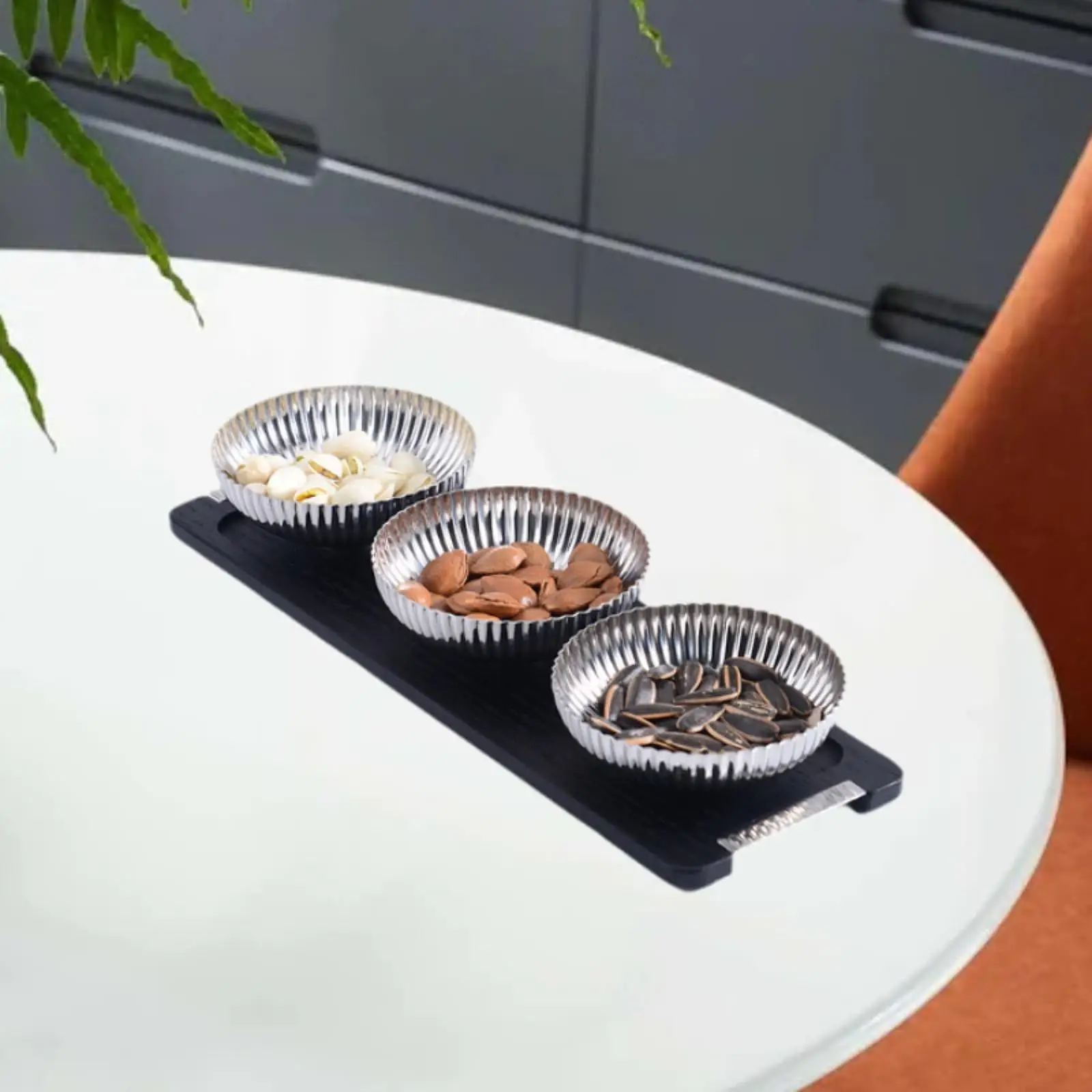 Stylish Snack Bowl Serving Set with Tray Stainless Steel Dessert Bowls for Formal Events Holiday Weddings