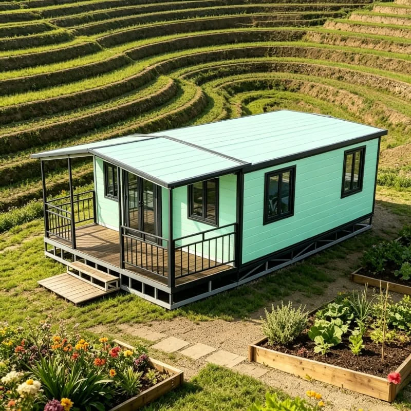 Foldable Container House Prefab Portable Dwelling Customized Easy Assemble Tiny Home for Camping Trip Weekend Cabin Hot Sale