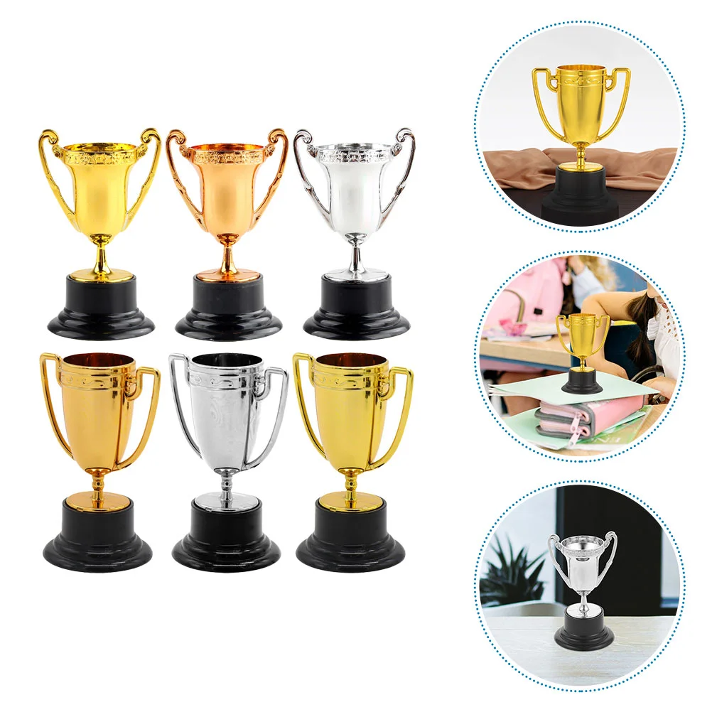 6 Pcs Trophy Toy Unique Design Simulated Small Gilded Children Kid Plastic Portable Prop for Ornaments