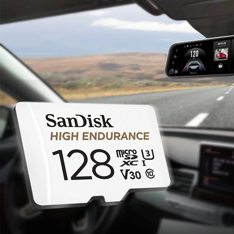 بطاقة ذاكرة احترافية SanDisk عالية التحمل V30 U3 C10 لكاميرا داش أو مراقبة المنزل 32 جيجابايت 64 جيجابايت 128 جيجابايت 256 جيجابايت