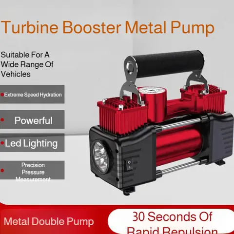 12V 휴대용 듀얼 실린더 차량용 에어 펌프 빠른 고압 타이어 공기 주입기 다기능 자동차 타이어 공기 주입 펌프