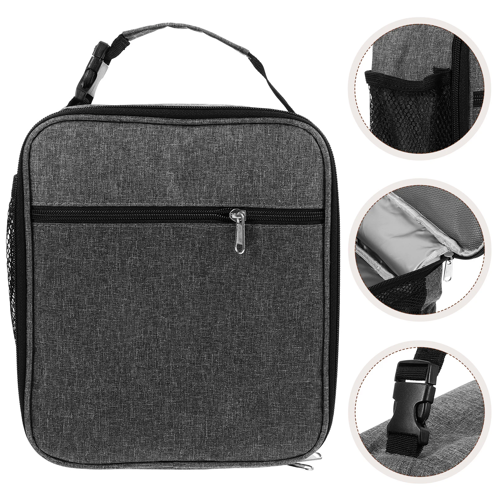

1Pcs Portable Lunch Tote Bag Oxford Cloth Heat Preservation Large Capacity Waterproof Handle Buckle Suitable for Picnic Travel