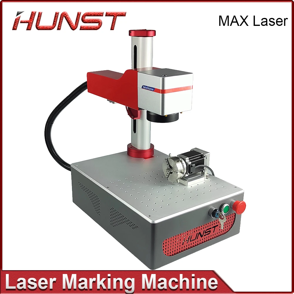 Hunst Small Laser Marking Machine MAX 30W Portable Foldable Mini Fiber Engraving Machine for DIY Marking Gifts Metal Engraving