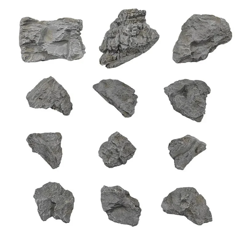 Small Artificial PU Foam Rock Fake, Stone Faux Moss Boulder Garden Landscape, Decoration Hotel Project Engineering Ornament Prop