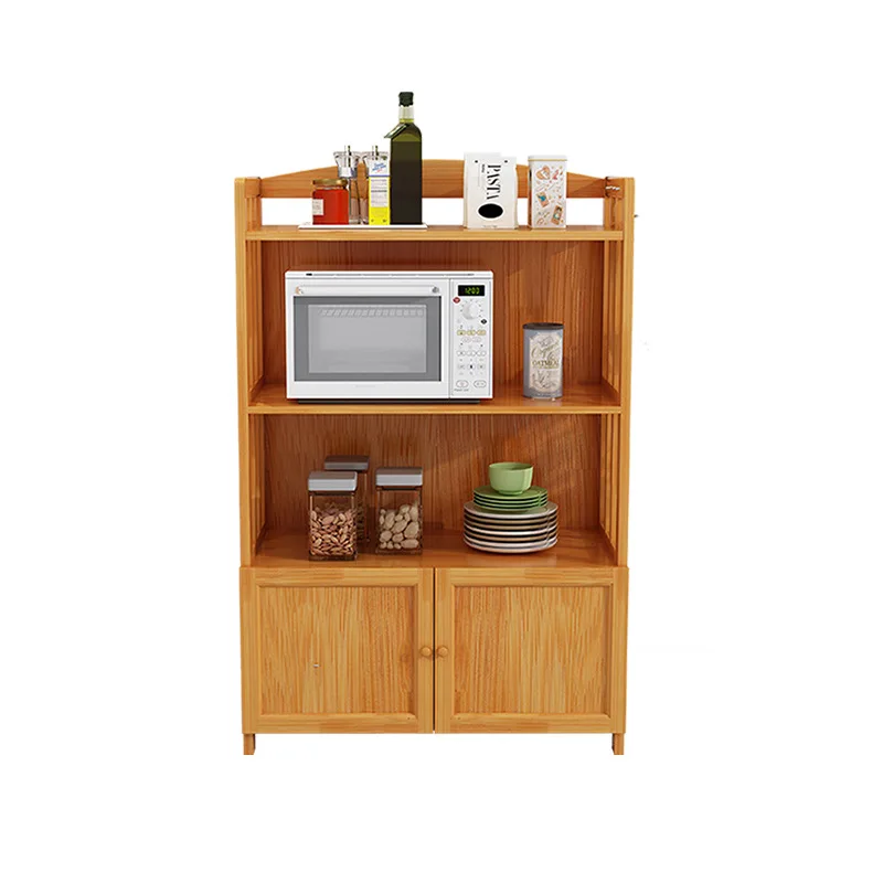 

Nanzhu Side Cabinet Kitchen Shelf Living Room Wall Household Cabinet Solid Wood Storage