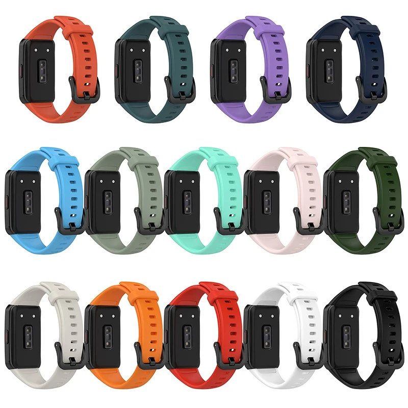 Silicone Strap For Huawei Band 6 /6 Pro Strap Smart Watch Adjustable Wristband Replacement Correa Bracelet Honor Band 6 Strap