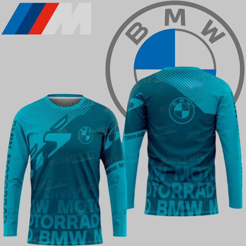 

Новая быстросохнущая высококачественная брендовая футболка BMW с длинными рукавами для спорта и отдыха, подарок для любителей автомобилей, спортивный велосипедный костюм, топ мото