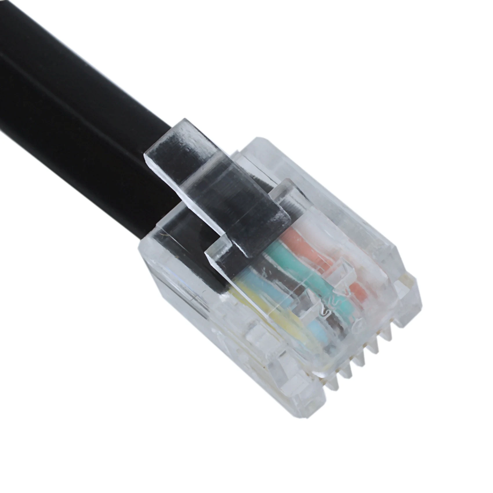 ABZZ-2X 6P6C RJ11 Telephone Extension Fax Modem Cable Line 5M Length Black